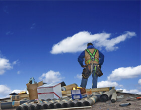 Man repairing Residential Roof